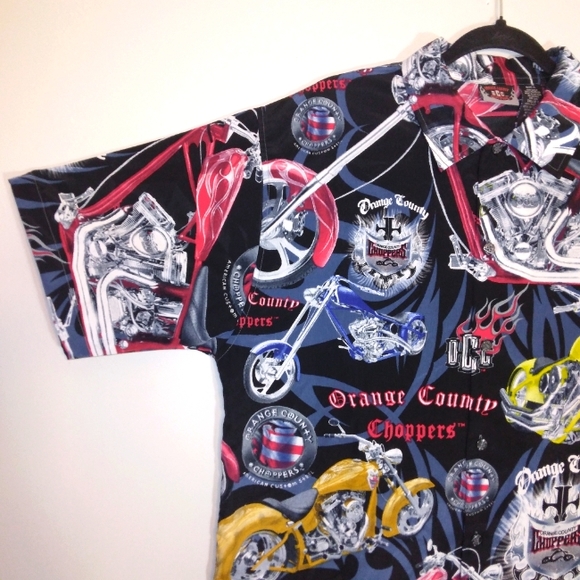Vintage Orange County Chopper Short Sleeve Button Down Men's Size Large - Picture 8 of 12